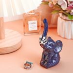 PUDDING CABIN Purple Elephant Ring Holder Cute Ring Organizer Stand Display, Unique Elephant Gift for Women Mom Mother’s Day Birthday Engagement Bridesmaid Christmas Gift
