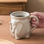 INKRICH 20 oz Elephant Tea Mug, Large Ceramic Coffee Mug, Cute 3D Elephant Design, Unique & Creative Mug for Coffee, Tea, Hot Cocoa, and More