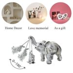 SANTA CASA Elephant Decor, Elephant Figurines Collection, Silver Elephant Statues Figurines Decor Home Decoration Ornaments for Mom Women Good Luck Gift for Living Room Home Bedroom Office Shelf