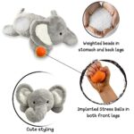 Zen Zoo 27 inch 5lbs Comfort Weighted Stuffed Animal – Implanted Stress Balls, Large Weighted Plush, Cute Throw Pillow – for Kids and Adults (Elephant)