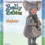 UNDERWRAPS Toddler’s Elephant Plush Belly Babies Costume, Grey, Large