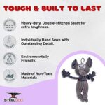 Steel Dog Polka Dot Pal Elephant, Plush Dog Toy with Knotted Rope Hands and Feet, Dog Chew Toys for Small, Medium, Large Breed (Elephant)