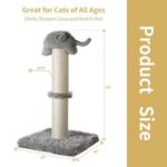 Qucey 30 Inches Cat Scratching Post, Scratching Post for Indoor Cats with Sisal Rope, Vertical Cat Scratcher to Fully Stretch for Large Cats and Multiple Cats