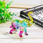 YWHL Crystal Glass Elephant Figurine Gifts for Women, Handmade Colorful Elephant Statue Decor Gift for Elephant Lovers, Crystal Animals Figurines Collectible for Home Decor