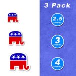 Republican Elephant Sticker Political Stickers – 3 Pack – Set of 2.5, 3 and 4 Inch Laptop Stickers – for Laptop, Phone, Water Bottle (3 Pack) S214522