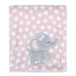 Plush Fleece Throw and Receiving Baby Blankets for Boys and Girls 30×40 (Pink Elephant)