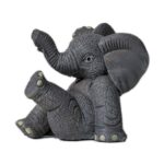 Wisifayardin Set of 3 Grey Resin Small Elephant Statues – Home Decor Collection, Gift, Animal Figurines, Feng Shui Decor for Home and Office