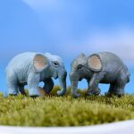 MAOMIA 20 Pcs Mini Elephant Figurines, Fairy Garden Elephant Miniature Figurines Moss Landscape DIY Terrarium Crafts Ornament Accessories Outdoor Decor
