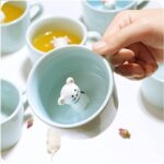 Hotmiss Ceramic Cup Hidden 3D Animal Inside Mug,Cute Cartoon Handmade Figurine Mugs,Holiday and Birthday Gift for Coffee Milk Tea Lovers,12 OZ (Elephant)