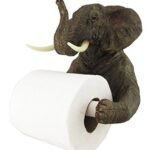 Ebros Pachyderm Servant Safari Elephant Holding Toilet Tissue Paper Holder Figurine Home Decor Great Gift for Savanna Lovers Elephant Fans Excellent Decor for Toilets Powder Rooms