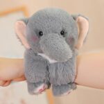 TRURENDI Animals Slap Bracelet Plush Toys Cute Stuffed Animal Slap Bracelets for Boys Girls Birthday Party Favors (Gray Elephants, 23cm)