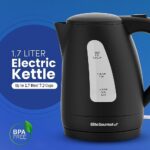 Elite Gourmet EKT8690 1.7L Electric Tea Kettle Hot Water Heater Boiler BPA-Free, Fast Boil, Water Level Window and Auto Shut-Off, Black