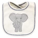 Touched by Nature Unisex Baby Organic Cotton Bibs, Elephant, One Size
