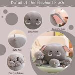 SQEQE Elephant Plush, Cute Elephant Stuffed Animals Mommy with 4 Squishy Elephant Babies in her Tummy, Super Soft Hugging Plushies Stuffed Cotton Plushie Animal Toy Gifts for Kids