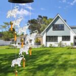 Solar Wind Chimes Outdoor, Elephant Bell Color Changing LED Light Lamp 6 Elephants with 6 Bells Romantic Wind Bell for Home, Party, Festival Decor, Night Garden Patio Yard Decoration
