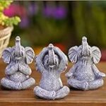 Philodwell 3 Pack Meditating Elephant Yoga Statues – Elephant Figurines Garden Patio Lawn Home Office Decoration Outdoor Indoor, Great Gifts for Women/Mom/Grandma…