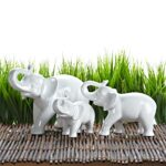 Abbott Collection Ceramic Elephant Figurine, White (Large)