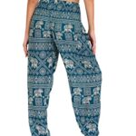 LOFBAZ Harem Pants for Women Yoga Boho Hippie Clothing Womens Palazzo Bohemian Pajama Beach Indian Gypsy Genie Clothes Elephant 1 Teal Green S