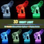 TriPro Elephant Wild Animals Illusion Room Decor Night Light Desk Lamp with 16 Colors Change, Smart Touch & Remote Control Bedroom Decorations Gifts for Girls, Men, Women, Kids, Boys, Teens