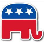 StickerJOE GOP Elephant Republican Political Bumper Sticker 5″ X 4″