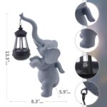 IOKUKI Solar Garden Statues Outdoor Decor,Angel Elephant Statue Outdoor Clearance,Resin Outdoor Statues Garden Decor for Outside Patio Woman Mom Gifts (Angel Elephant)