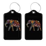 4 Pack Elephant Cute Luggage Tags Bag Suitcase Baggage Tag by Sodsay (Black)