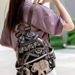 POPUCT Mini Nylon Women Backpack Purse Fashion Lightweight Small Casual Daypack(elephant)