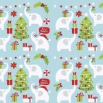 Cute White Elephant Thick Wrapping Paper, Gift Exchange Party Gift Wrap, Xmas Christmas Decor (6 foot x 30 inch roll)