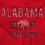 Brisco Brands Alabama Elephant Stenciled Distressed Zip Up Hoodie Mens Womens Red