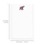 Boatman Geller 4×6” Elephant Notepad – Fine Stationery for Office Desk and Kitchen Counter; Thoughtful Gift for Mom, Dad, Son, Daughter, Friend