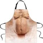 A AIFAMY Funny Men Cooking Grilling Aprons Belly BBQ Funny Gag Gifts for Christmas, White Elephant Gift Exchange