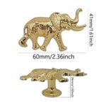 Elephant Cabinet Knobs, Vintage Decorative Metal Animal Elephant Shape Knobs Pulls Handles for Door Drawer Cupboard Closet, Antique Dresser Knobs Home Hardware Furniture Handle 4Pcs (Gold)