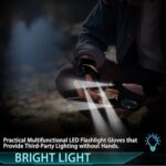 LUCDNC LED Flashlight Gloves Gifts for Men Dad Husband,Christmas Gifts Stocking Stuffers for Adults,Cool Gadget Tools Unique Men Gifts for Birthday,Fathers Day,Valentine’S Day,New Year’s,Christmas