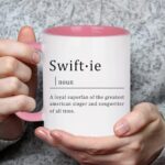 WENSSY Taylor Coffee Mug Swiftie Merch for the Eras Music Mug Musician Mug for Woman Christmas White Elephant Gifts for Music Lovers Fans 11OZ Pink