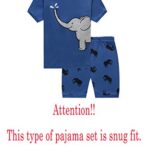 Family Feeling Big Boys Elephant Snug-Fit Pajamas Short Sets 100% Cotton Blue Pjs Clothes Kid 8