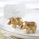 Kate Aspen Lucky Golden Elephant Place Card Holders, Photo Holders, Party Favors, Indian Wedding Decorations, Placecards, Place Setting, (Set of 6)