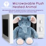 Lavender Scented Microwavable Plush Elephant – Heated Stuffed Animals – Hot or Cold Therapy, Bedtime Buddy, Travel Companion, Anxiety and Colic Relief – Elephant