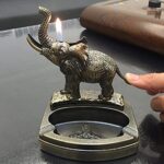 Decorative Ashtray Sets With Elephant Shape Butane Lighter?No Gas?