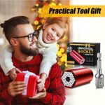 Stocking Stuffers White Elephant Gifts for Adults Men – Super Universal Socket Tools, Christmas Birthday Gifts Cool Gadgets for Teens Him Boys Dad Husband, Wrench Set Unscrew Any Bolt(7-19mm)-Red