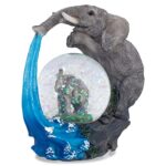 Elanze Designs Elephant Bath time Fun Figurine 45MM Glitter Snow Globe Decoration