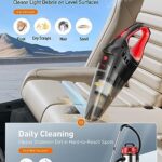 AstroAI Car Vacuum, Car Accessories, Portable Handheld Vacuum Cleaner with 7500PA/12V High Power, LED Light and 16.4 Ft Cord, Car Cleaning Kit with 3 Filters for Daily Cleaning (AHVCJY801)