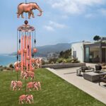 Elephant Wind Chimes, Garden Wind Catcher, Sympathy Wind Chimes Gift, Elephant Music Wind Bells, Elephants Garden Decor for Home, Balconies, Rooms, Indoor/Outdoor Decoration Gifts for Mom