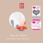 Zazu – Emmy The Elephant Breathing Night Light with Music Box – Scientifically Proven Baby Sleep Aid, Relaxing Red Light for Melanin Boost, White Noise, Lullabies – Auto On/Off Function