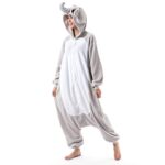 Beauty Shine Adult Unisex Animal Costume Halloween Christmas Cosplay Plush Pajama Onesie (Medium, Grey Elephant)