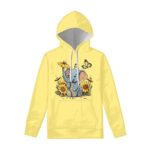 WELLFLYHOM Sunflower Hoodies Elephant Graphic Sweatshirt for Women Y2K Street-wear Pullover Tops Plus Size Long Sleeve Shirt Athletic Yoga Clothes Hooded Sweater Shirt Fall Outfits