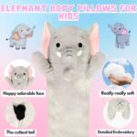 Cuddle Paws Elephant Big Stuffed Animal Body Pillow Plush 23 inches, Elephant Pillow, Cute Giant plushies, Gift for Girlfriend, Soft Big Plushies Kawaii Stuff Gift for Kids and Adults