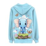Showudesigns Elephant Zip Up Hoodies for Women Aesthetic Sweatshirt Teen Girls Cute Jacket Activewear Large Pullover Fall Spring Outfits Sweater Tops Y2K Butterfly Long Sleeve Hooded Blue