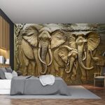Cliouar-Wall Mural Wallpaper for Bedroom Living Room Wallpaper 3D Wallpaper Decoration Elephant Wallpaper 103″ x 69″(Not Self-Adhesive)