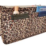 Vercord Patterned Purse Handbag Tote Pocketbook Bag Organizer Insert with Zipper Handle for Women Medium Leopard