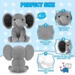6 Pieces Elephant Stuffed Animals 9.84 Inches Soft Cute Elephant Plush Toys for Baby Shower Elephant Themed Birthday Party Supplies (Grey)